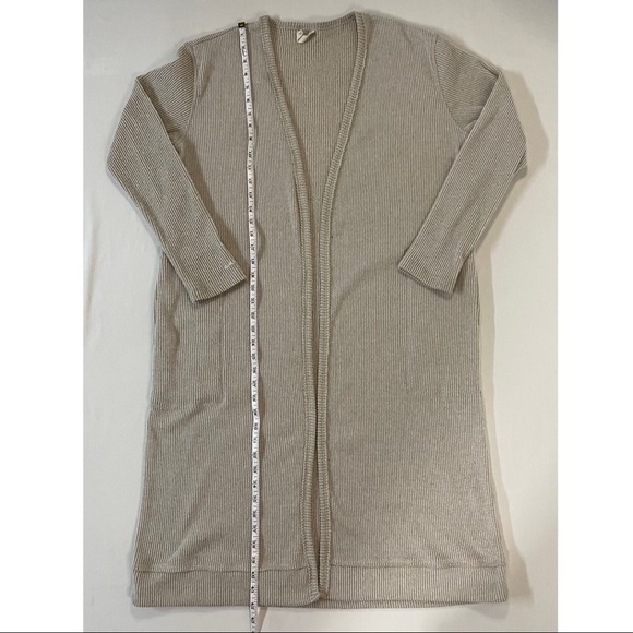 Aeropostale Maxi Length Cardigan Sweater,Low Calf, Beige, Size Medium - Picture 3 of 10